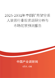 2025-2031年中國礦用架空乘人裝置行業(yè)現(xiàn)狀調(diào)研分析與市場前景預(yù)測報(bào)告