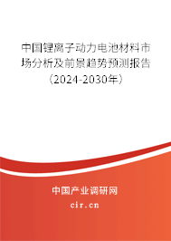 中國鋰離子動力電池材料市場分析及前景趨勢預(yù)測報告(2024-2030年) 中國鋰離子動力電池材料市場分析及前景趨勢預(yù)測報告(2024-2030年)