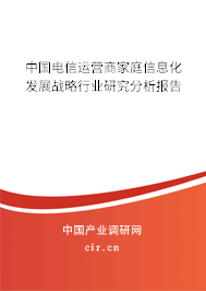 中國電信運營商家庭信息化發(fā)展戰(zhàn)略行業(yè)研究分析報告 中國電信運營商家庭信息化發(fā)展戰(zhàn)略行業(yè)研究分析報告