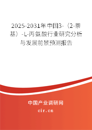 2025-2031年中國3-(2-萘基)-L-丙氨酸行業(yè)研究分析與發(fā)展前景預(yù)測報告 2025-2031年中國3-(2-萘基)-L-丙氨酸行業(yè)研究分析與發(fā)展前景預(yù)測報告