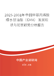2025-2031年中國甲基丙烯酸縮水甘油酯(GMA)發(fā)展現(xiàn)狀與前景趨勢分析報告 2025-2031年中國甲基丙烯酸縮水甘油酯(GMA)發(fā)展現(xiàn)狀與前景趨勢分析報告