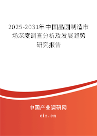2025-2031年中國晶圓制造市場深度調(diào)查分析及發(fā)展趨勢研究報告