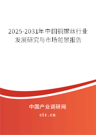 2025-2031年中國銅螺絲行業(yè)發(fā)展研究與市場前景報告