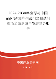 2024-2030年全球與中國(guó)miRNA微陣列試劑盒和試劑市場(chǎng)全面調(diào)研與發(fā)展趨勢(shì)報(bào)告 2024-2030年全球與中國(guó)miRNA微陣列試劑盒和試劑市場(chǎng)全面調(diào)研與發(fā)展趨勢(shì)報(bào)告