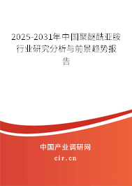 2025-2031年中國(guó)聚醚酰亞胺行業(yè)研究分析與前景趨勢(shì)報(bào)告 2025-2031年中國(guó)聚醚酰亞胺行業(yè)研究分析與前景趨勢(shì)報(bào)告