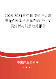 2025-2031年中國戊型肝炎病毒IgG抗體檢測試劑盒行業(yè)發(fā)展分析與前景趨勢報告 2025-2031年中國戊型肝炎病毒IgG抗體檢測試劑盒行業(yè)發(fā)展分析與前景趨勢報告