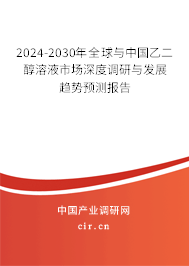 2024-2030年全球與中國乙二醇溶液市場深度調(diào)研與發(fā)展趨勢預測報告 2024-2030年全球與中國乙二醇溶液市場深度調(diào)研與發(fā)展趨勢預測報告