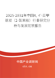2025-2031年中國4, 4'-亞甲基雙(2-氯苯胺)行業(yè)研究分析與發(fā)展前景報告 2025-2031年中國4, 4'-亞甲基雙(2-氯苯胺)行業(yè)研究分析與發(fā)展前景報告