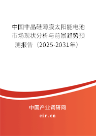 中國非晶硅薄膜太陽能電池市場現(xiàn)狀分析與前景趨勢預測報告(2025-2031年) 中國非晶硅薄膜太陽能電池市場現(xiàn)狀分析與前景趨勢預測報告(2025-2031年)