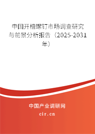 中國開槽螺釘市場調(diào)查研究與前景分析報(bào)告（2025-2031年）