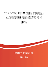 2025-2031年中國臨時供電行業(yè)發(fā)展調(diào)研與前景趨勢分析報告