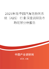 2025年版中國汽車防抱死系統(tǒng)(ABS)行業(yè)深度調(diào)研及市場前景分析報告 2025年版中國汽車防抱死系統(tǒng)(ABS)行業(yè)深度調(diào)研及市場前景分析報告