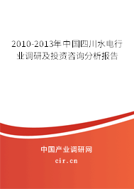 2010-2013年中國四川水電行業(yè)調(diào)研及投資咨詢分析報告 2010-2013年中國四川水電行業(yè)調(diào)研及投資咨詢分析報告