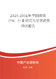 2025-2031年中國黃磷(P4)行業(yè)研究與前景趨勢預(yù)測報告 2025-2031年中國黃磷(P4)行業(yè)研究與前景趨勢預(yù)測報告