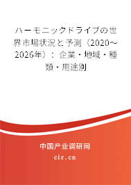 ハーモニックドライブの世界市場狀況と予測（2020～2026年）：企業(yè)·地域·種類·用途別
