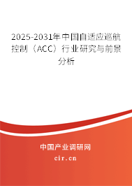 2025-2031年中國自適應(yīng)巡航控制(ACC)行業(yè)研究與前景分析 2025-2031年中國自適應(yīng)巡航控制(ACC)行業(yè)研究與前景分析