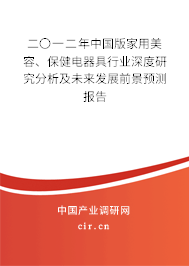 二〇一二年中國版家用美容、保健電器具行業(yè)深度研究分析及未來發(fā)展前景預(yù)測報告