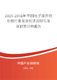 2025-2031年中國電子廢棄物處理行業(yè)發(fā)展現(xiàn)狀調研與發(fā)展趨勢分析報告 2025-2031年中國電子廢棄物處理行業(yè)發(fā)展現(xiàn)狀調研與發(fā)展趨勢分析報告