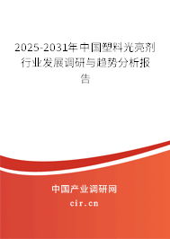 2025-2031年中國塑料光亮劑行業(yè)發(fā)展調(diào)研與趨勢分析報(bào)告 2025-2031年中國塑料光亮劑行業(yè)發(fā)展調(diào)研與趨勢分析報(bào)告
