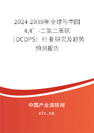 2024-2030年全球與中國4,4’-二氯二苯砜(DCDPS)行業(yè)研究及趨勢預測報告 2024-2030年全球與中國4,4’-二氯二苯砜(DCDPS)行業(yè)研究及趨勢預測報告