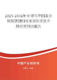 2025-2031年全球與中國廢舊磷酸鐵鋰回收發(fā)展現(xiàn)狀及市場前景預(yù)測報告 2025-2031年全球與中國廢舊磷酸鐵鋰回收發(fā)展現(xiàn)狀及市場前景預(yù)測報告