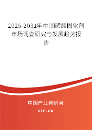2025-2031年中國(guó)磺酸固化劑市場(chǎng)調(diào)查研究與發(fā)展趨勢(shì)報(bào)告 2025-2031年中國(guó)磺酸固化劑市場(chǎng)調(diào)查研究與發(fā)展趨勢(shì)報(bào)告
