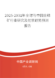 2025-2031年全球與中國(guó)金精礦行業(yè)研究及前景趨勢(shì)預(yù)測(cè)報(bào)告