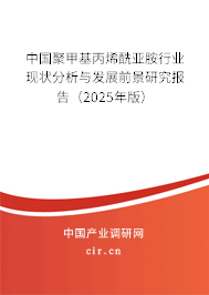 中國聚甲基丙烯酰亞胺行業(yè)現(xiàn)狀分析與發(fā)展前景研究報告（2025年版）