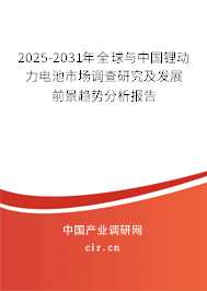 2025-2031年全球與中國(guó)鋰動(dòng)力電池市場(chǎng)調(diào)查研究及發(fā)展前景趨勢(shì)分析報(bào)告 2025-2031年全球與中國(guó)鋰動(dòng)力電池市場(chǎng)調(diào)查研究及發(fā)展前景趨勢(shì)分析報(bào)告
