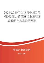 2024-2030年全球與中國自動MEMS壓力傳感器行業(yè)發(fā)展深度調(diào)研與未來趨勢預測 2024-2030年全球與中國自動MEMS壓力傳感器行業(yè)發(fā)展深度調(diào)研與未來趨勢預測