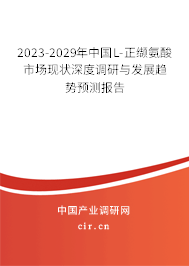 2023-2029年中國L-正纈氨酸市場現(xiàn)狀深度調(diào)研與發(fā)展趨勢預測報告 2023-2029年中國L-正纈氨酸市場現(xiàn)狀深度調(diào)研與發(fā)展趨勢預測報告