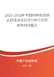 2025-2031年中國特種陶瓷制品制造發(fā)展現(xiàn)狀分析與前景趨勢預測報告