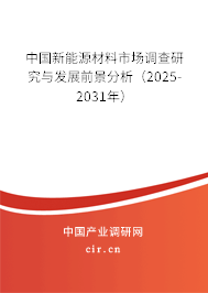 中國新能源材料市場調(diào)查研究與發(fā)展前景分析(2025-2031年) 中國新能源材料市場調(diào)查研究與發(fā)展前景分析(2025-2031年)