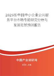 2025版中國中小企業(yè)公共服務(wù)平臺(tái)市場專題研究分析與發(fā)展前景預(yù)測(cè)報(bào)告