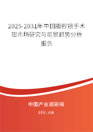 2025-2031年中國腹腔鏡手術(shù)鉗市場研究與前景趨勢分析報(bào)告 2025-2031年中國腹腔鏡手術(shù)鉗市場研究與前景趨勢分析報(bào)告