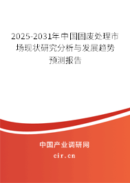 2025-2031年中國固廢處理市場現(xiàn)狀研究分析與發(fā)展趨勢預(yù)測報告