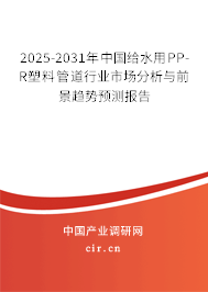 2025-2031年中國給水用PP-R塑料管道行業(yè)市場分析與前景趨勢預(yù)測報告 2025-2031年中國給水用PP-R塑料管道行業(yè)市場分析與前景趨勢預(yù)測報告