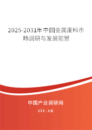 2025-2031年中國金屬廢料市場調(diào)研與發(fā)展前景 2025-2031年中國金屬廢料市場調(diào)研與發(fā)展前景