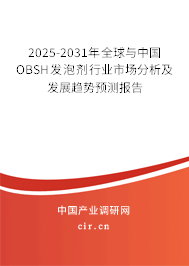 2025-2031年全球與中國OBSH發(fā)泡劑行業(yè)市場分析及發(fā)展趨勢預(yù)測報(bào)告 2025-2031年全球與中國OBSH發(fā)泡劑行業(yè)市場分析及發(fā)展趨勢預(yù)測報(bào)告