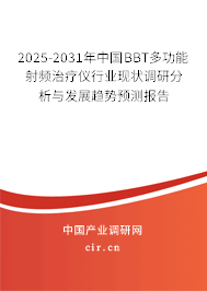 2025-2031年中國BBT多功能射頻治療儀行業(yè)現狀調研分析與發(fā)展趨勢預測報告