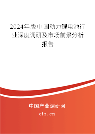 2024年版中國(guó)動(dòng)力鋰電池行業(yè)深度調(diào)研及市場(chǎng)前景分析報(bào)告