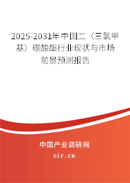 2025-2031年中國二（三氯甲基）碳酸酯行業(yè)現(xiàn)狀與市場前景預(yù)測報(bào)告
