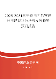 2025-2031年寧夏電力勘察設(shè)計市場現(xiàn)狀分析與發(fā)展趨勢預(yù)測報告