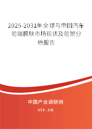 2025-2031年全球與中國汽車前端模塊市場現(xiàn)狀及前景分析報告