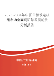 2025-2031年中國(guó)單相發(fā)電機(jī)組市場(chǎng)全面調(diào)研與發(fā)展前景分析報(bào)告 2025-2031年中國(guó)單相發(fā)電機(jī)組市場(chǎng)全面調(diào)研與發(fā)展前景分析報(bào)告