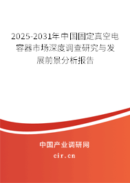 2025-2031年中國(guó)固定真空電容器市場(chǎng)深度調(diào)查研究與發(fā)展前景分析報(bào)告 2025-2031年中國(guó)固定真空電容器市場(chǎng)深度調(diào)查研究與發(fā)展前景分析報(bào)告