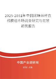 2025-2031年中國滾珠絲桿直線模組市場調(diào)查研究與前景趨勢報告 2025-2031年中國滾珠絲桿直線模組市場調(diào)查研究與前景趨勢報告