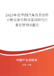 2025年版中國汽車及其他用計數(shù)儀表市場深度調研與行業(yè)前景預測報告 2025年版中國汽車及其他用計數(shù)儀表市場深度調研與行業(yè)前景預測報告