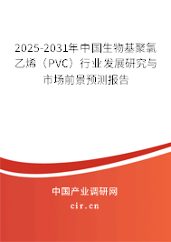 2025-2031年中國生物基聚氯乙烯(PVC)行業(yè)發(fā)展研究與市場前景預測報告 2025-2031年中國生物基聚氯乙烯(PVC)行業(yè)發(fā)展研究與市場前景預測報告
