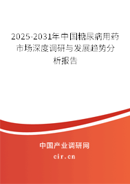 2025-2031年中國(guó)糖尿病用藥市場(chǎng)深度調(diào)研與發(fā)展趨勢(shì)分析報(bào)告 2025-2031年中國(guó)糖尿病用藥市場(chǎng)深度調(diào)研與發(fā)展趨勢(shì)分析報(bào)告